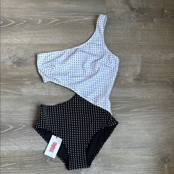 NEW Solid & Striped The Claudia Baby Dot Black White small - Picture 2 of 9